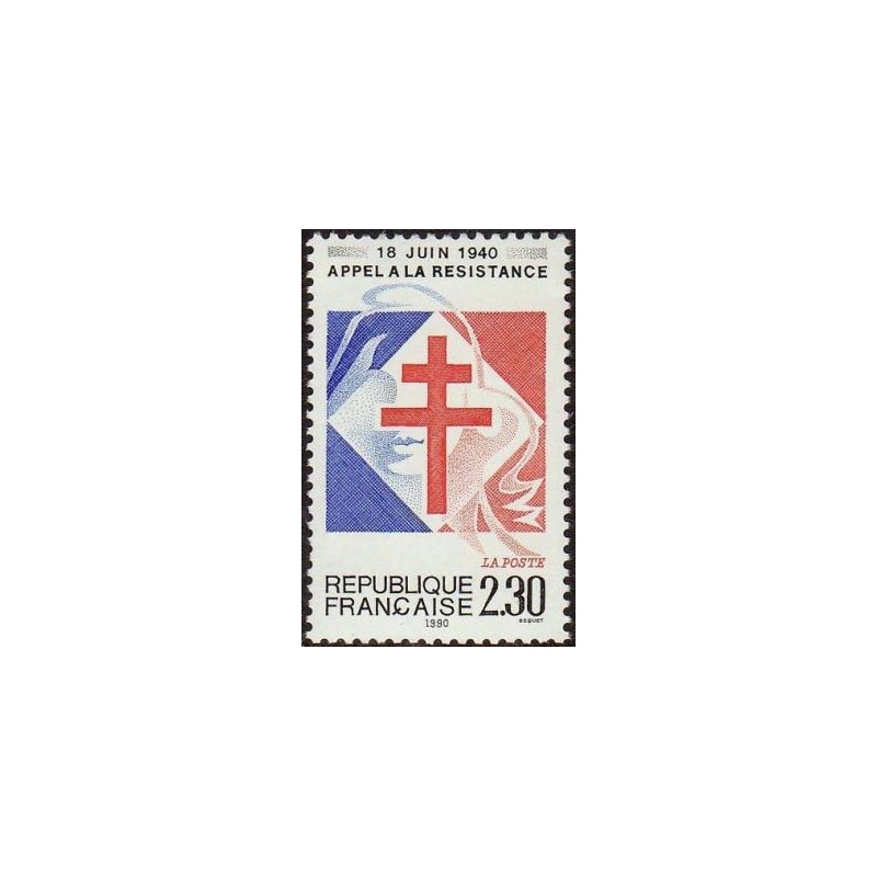 Timbre Yvert No 2656 Appel à la résistance, croix de Lorraine