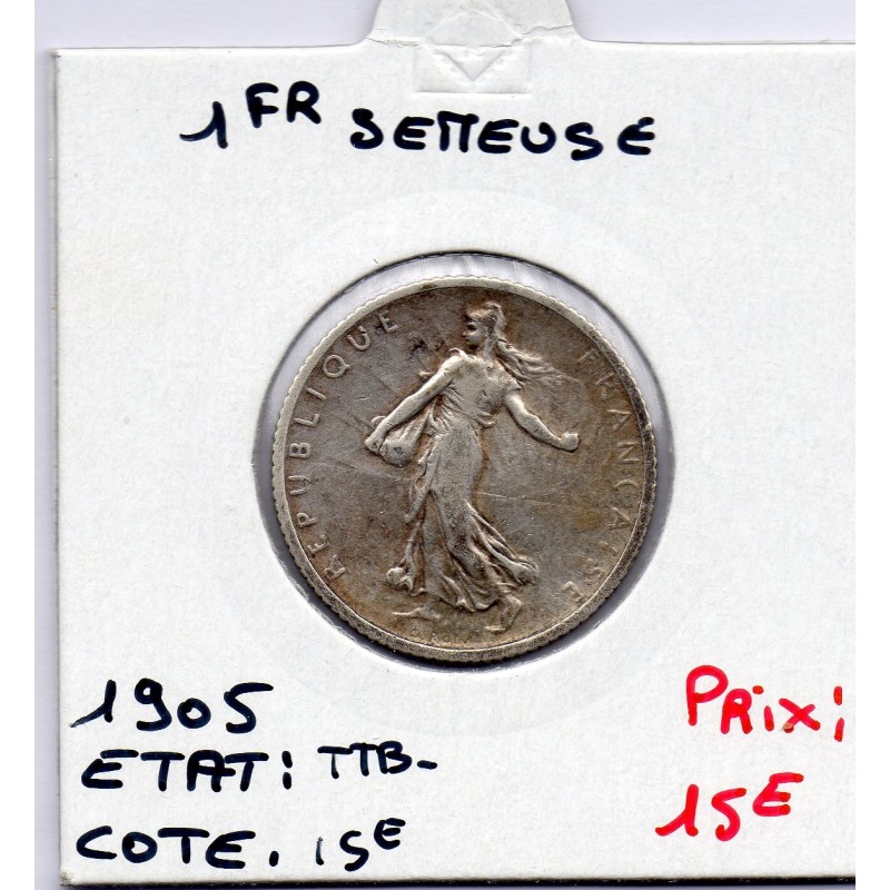1 franc Semeuse Argent 1905 TTB-, France pièce de monnaie