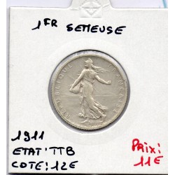 1 franc Semeuse Argent 1911 TTB, France pièce de monnaie