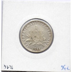 1 franc Semeuse Argent 1911 TTB, France pièce de monnaie