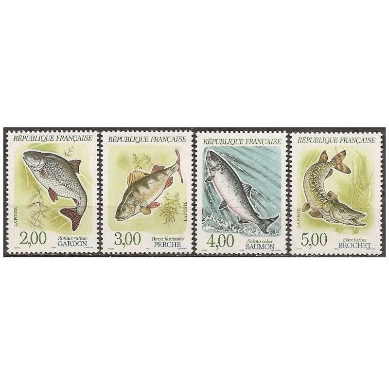 Timbre Yvert No 2663-2666 Poissons d'eau douce