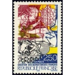 Timbre Yvert No 2670 Bicentenaire de la révolution, création des départements français