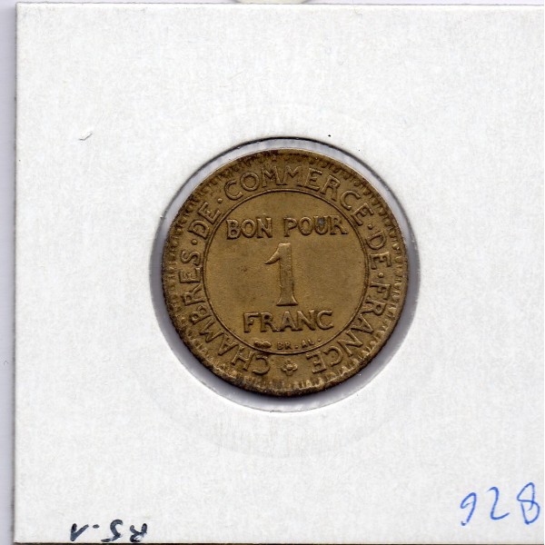 Bon pour 1 franc Commerce Industrie 1923 Sup-, France pièce de monnaie