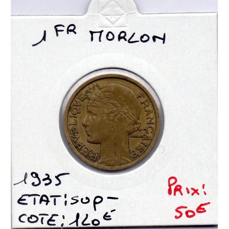 1 franc Morlon 1935 Sup-, France pièce de monnaie