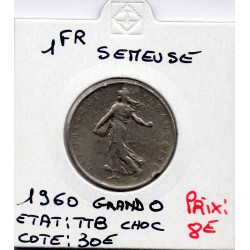 1 franc Semeuse Nickel 1960 grand 0 TTB, France pièce de monnaie