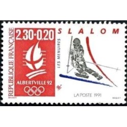 Timbre Yvert No 2676 Albertville 92, slalom, Les Ménuires