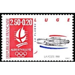 Timbre Yvert No 2679 Albertville 92, Luge, La Plagne