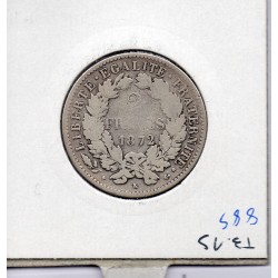 2 Francs Cérès 1872 K Bordeaux TB-, France pièce de monnaie