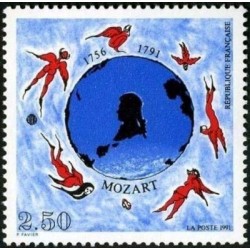 Timbre Yvert No 2695 Mozart, bicentenaire de sa mort