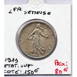 2 Francs Semeuse Argent 1913 Sup-, France pièce de monnaie