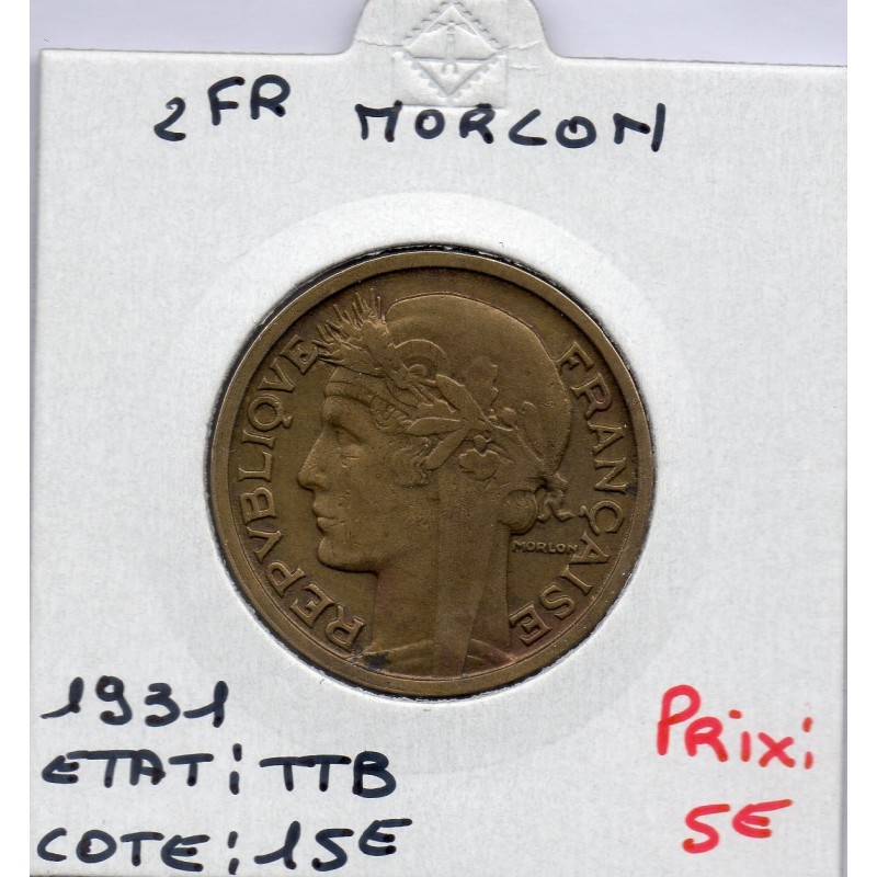 2 francs Morlon 1931 TTB, France pièce de monnaie