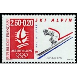 Timbre Yvert No 2710 Albertville 92, Ski Alpin, Val d'Isère