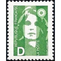 Timbre Yvert No 2711 Type marianne du bicentenaire D vert 2.20fr