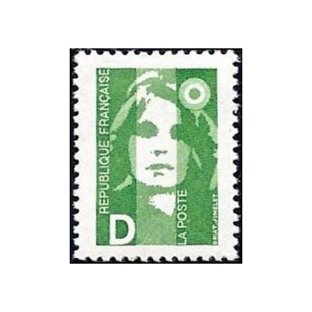 Timbre Yvert No 2711 Type marianne du bicentenaire D vert 2.20fr