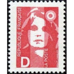 Timbre Yvert No 2712 Type marianne du bicentenaire D rouge 2.50fr