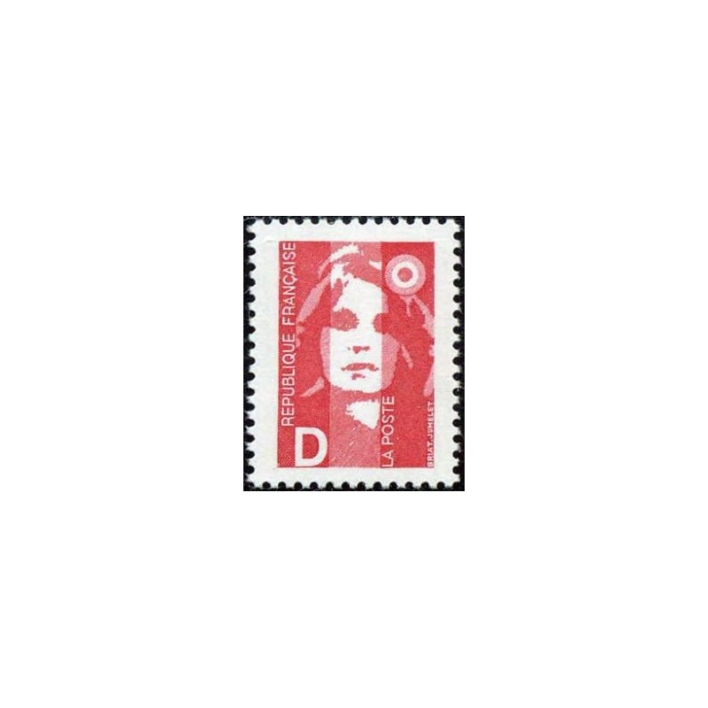 Timbre Yvert No 2712 Type marianne du bicentenaire D rouge 2.50fr
