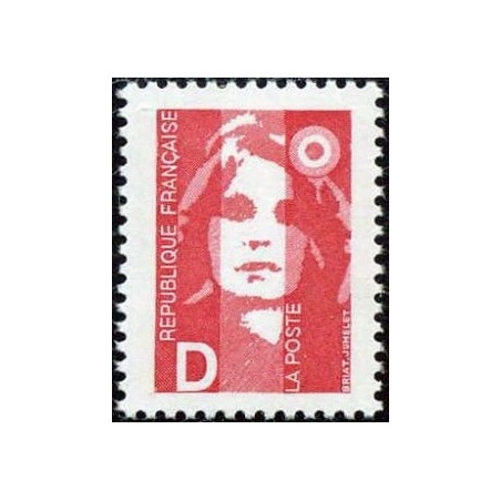 Timbre Yvert No 2712 Type marianne du bicentenaire D rouge 2.50fr