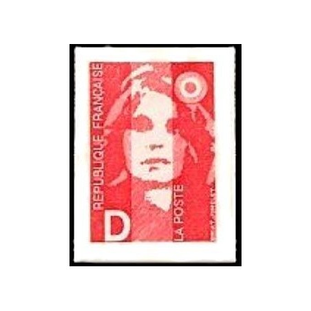 Timbre Yvert No 2713 Type marianne du bicentenaire D rouge 2.50fr autoadhésif de carnet