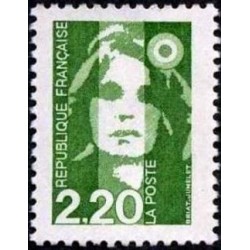 Timbre Yvert No 2714 Timbre France No Yvert & Tellier 2713 luxe **  1991  Type marianne du bicentenaire 2.20fr vert