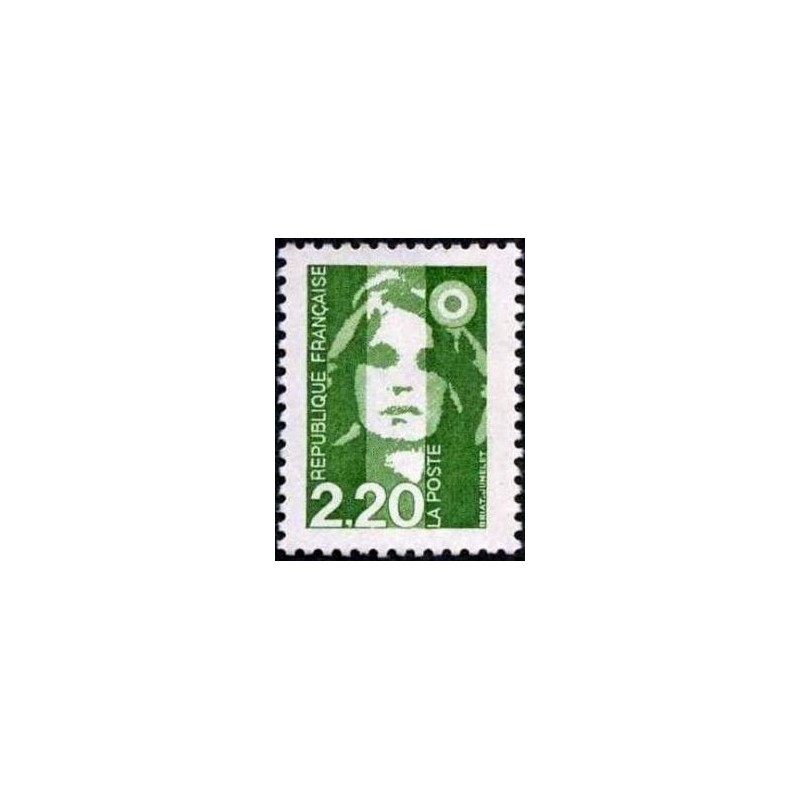 Timbre Yvert No 2714 Timbre France No Yvert & Tellier 2713 luxe **  1991  Type marianne du bicentenaire 2.20fr vert