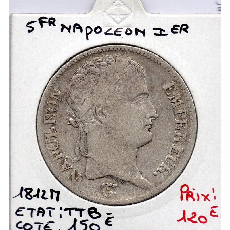 5 francs Napoléon 1er 1812 M Toulouse TTB-, France pièce de monnaie