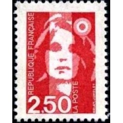 Timbre Yvert No 2715 Type marianne du bicentenaire 2.50fr rouge