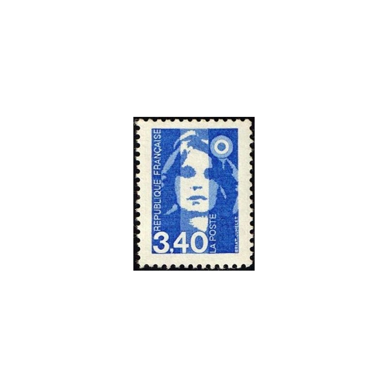 Timbre Yvert No 2716 Type marianne du bicentenaire 3.40fr bleu