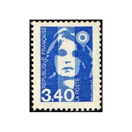 Timbre Yvert No 2716 Type marianne du bicentenaire 3.40fr bleu