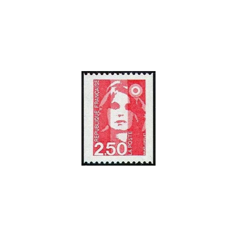 Timbre Yvert No 2719 Type marianne du bicentenaire 2.50fr rouge de roulette