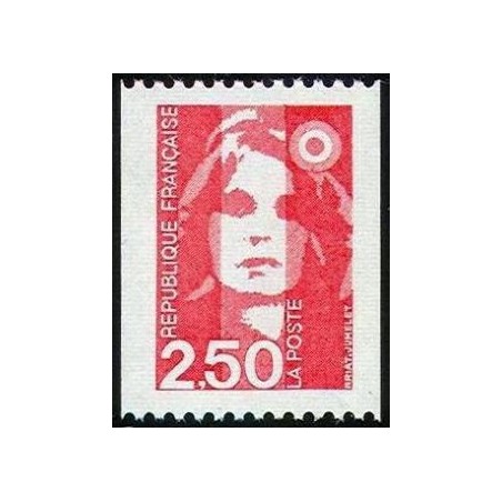 Timbre Yvert No 2719 Type marianne du bicentenaire 2.50fr rouge de roulette