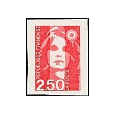 Timbre Yvert No 2720 Type marianne du bicentenaire 2.50fr rouge autoadhésif de carnet