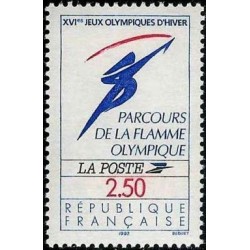 Timbre Yvert No 2732 Logo officiel, parcours de la flamme olympique