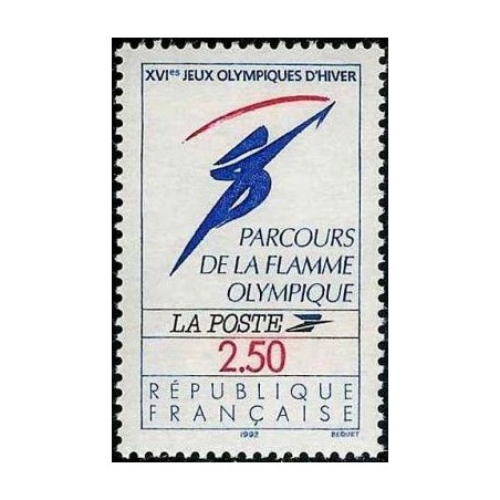 Timbre Yvert No 2732 Logo officiel, parcours de la flamme olympique