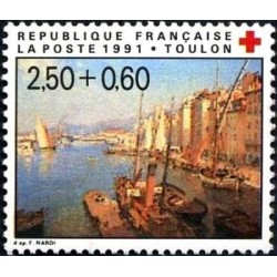 Timbre Yvert No 2733a Croix rouge, Toulon, issu du carnet