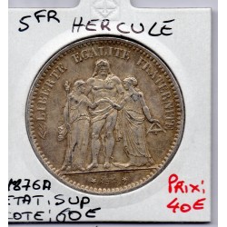 5 francs Hercule 1876 A Paris Sup, France pièce de monnaie