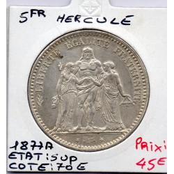 5 francs Hercule 1877 A Paris Sup, France pièce de monnaie