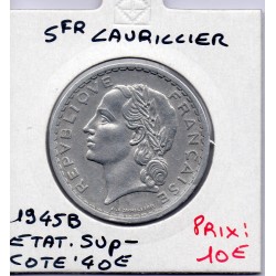 5 francs Lavrillier 1945 B Beaumont Sup-, France pièce de monnaie