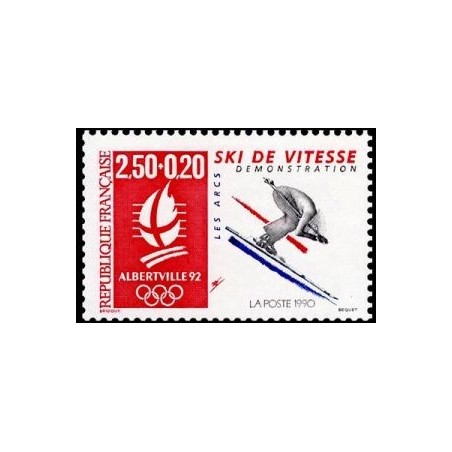 Timbre Yvert No 2739 Jeux olympiques d'hiver, ski de vitesse, les Arcs