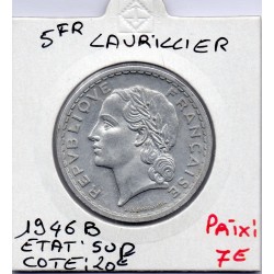 5 francs Lavrillier 1946 B Beaumont Sup, France pièce de monnaie