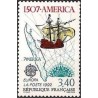 Timbre Yvert No 2756 Europa America, carte, caravelle, rose des vents