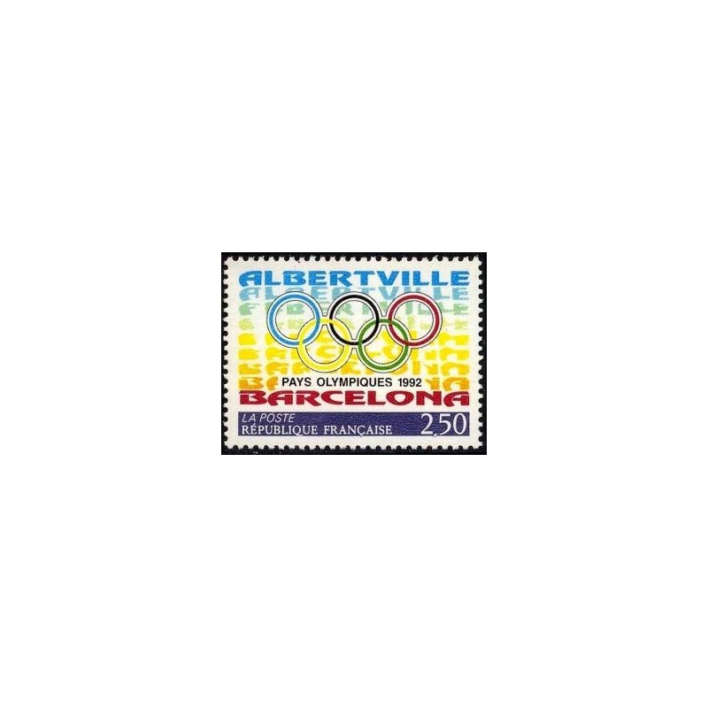 Timbre Yvert No 2760 France et Espagne pays olympiques