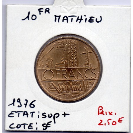 10 francs Mathieu 1976 tranche B Sup+, France pièce de monnaie