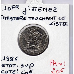 10 francs Jimenez 1986 bretagne touchant Listel Sup, France pièce de monnaie