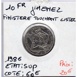 10 francs Jimenez 1986 bretagne touchant Listel Sup, France pièce de monnaie