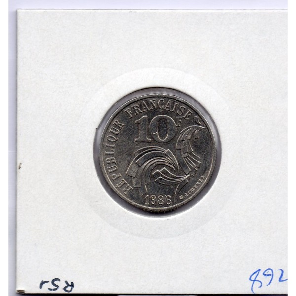 10 francs Jimenez 1986 bretagne touchant Listel Sup, France pièce de monnaie