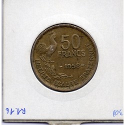 50 francs Coq Guiraud 1958 TTB, France pièce de monnaie