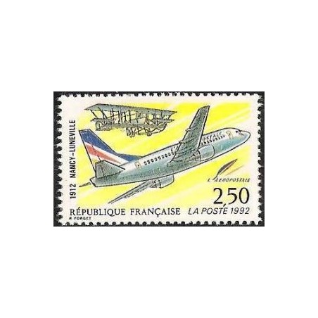 Timbre Yvert No 2778 Nancy Lunéville, première liaison postale aérienne