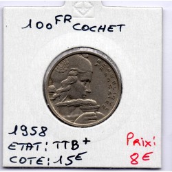 100 francs Cochet 1958 TTB+, France pièce de monnaie