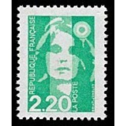 Timbre Yvert No 2790 Type Marianne du bicentenaire, 2.20fr vert clair