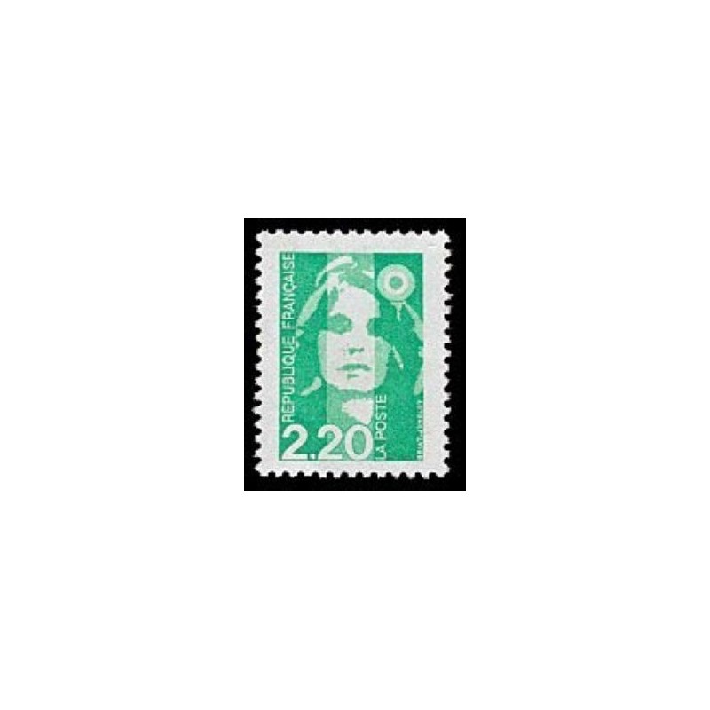 Timbre Yvert No 2790 Type Marianne du bicentenaire, 2.20fr vert clair